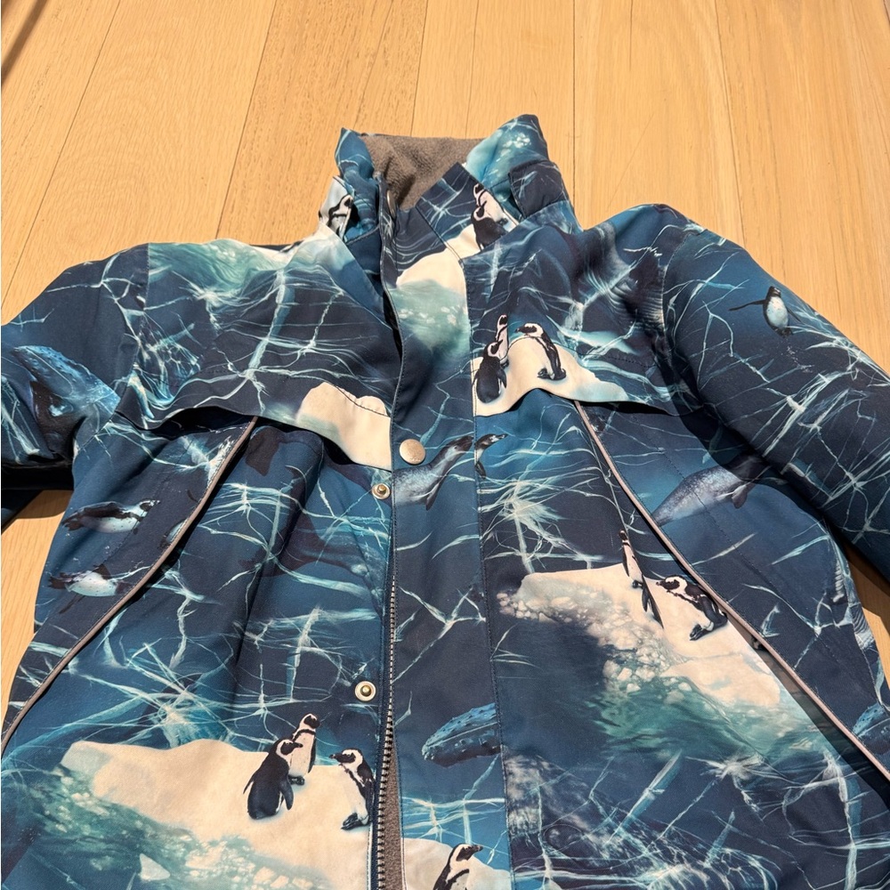 Molo pingvin design winter puffer jacket. My sons favorite!